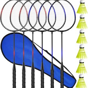 Badminton Racquet Set with Shuttlecocks and Carry Bag