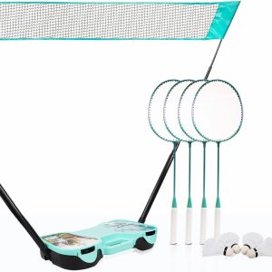 Portable Badminton Set with Net and Rackets